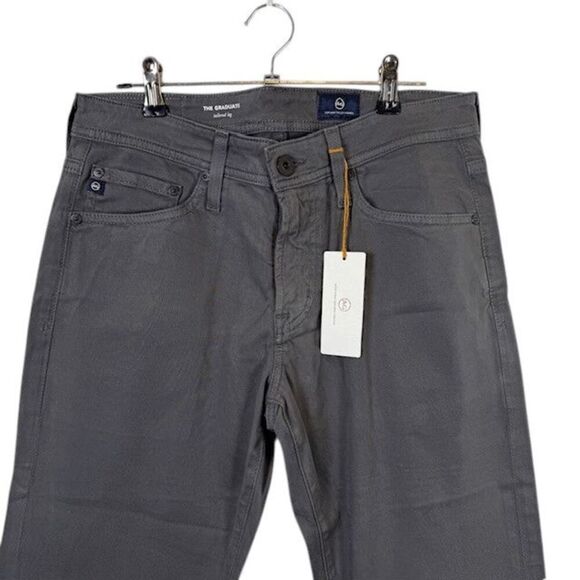 NEW! Adriano Goldschmied The Graduate Tailored Leg Pants Sueded Gray Size 28x34 - Picture 3 of 16